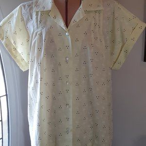 Vintage BLAIR Brand Yellow BLOUSE TOP Size Medium